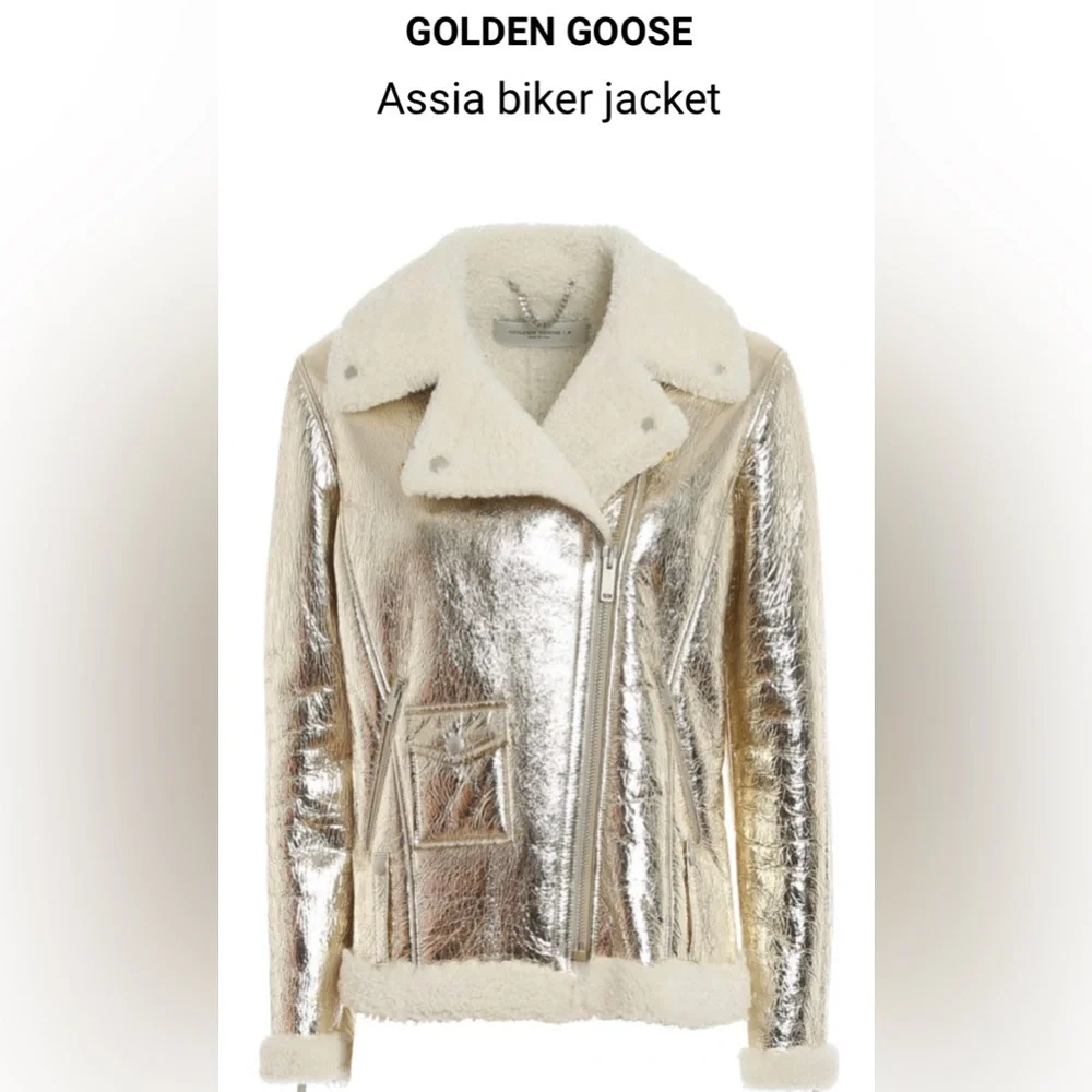 Golden Goose Assia sheepskin jacket in laminated leather/shearling lining NEW🔥 - Picture 9 of 15